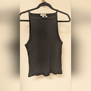 Agolde Black Ribbed Tank Top